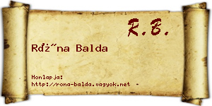Róna Balda névjegykártya